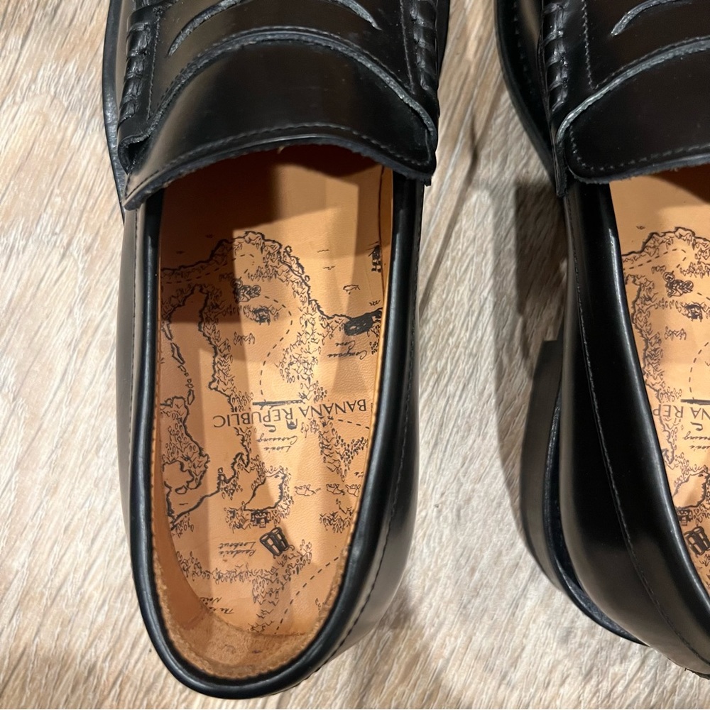 BANANA REPUBLIC LEATHER "NAVARRE PENNY LOAFER" MEN'S SIZE 7 WOMEN'S 8.5 - Picture 12 of 14